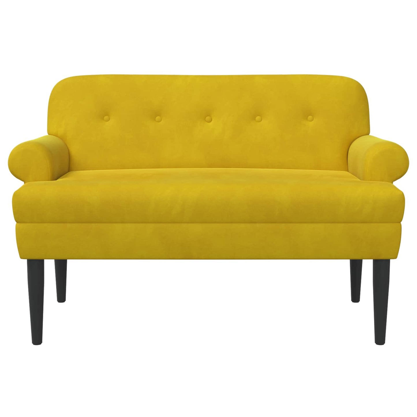 vidaXL Love seat με κουμπιά Κίτρινο 120 x 66 x 78 εκ. Βελούδο