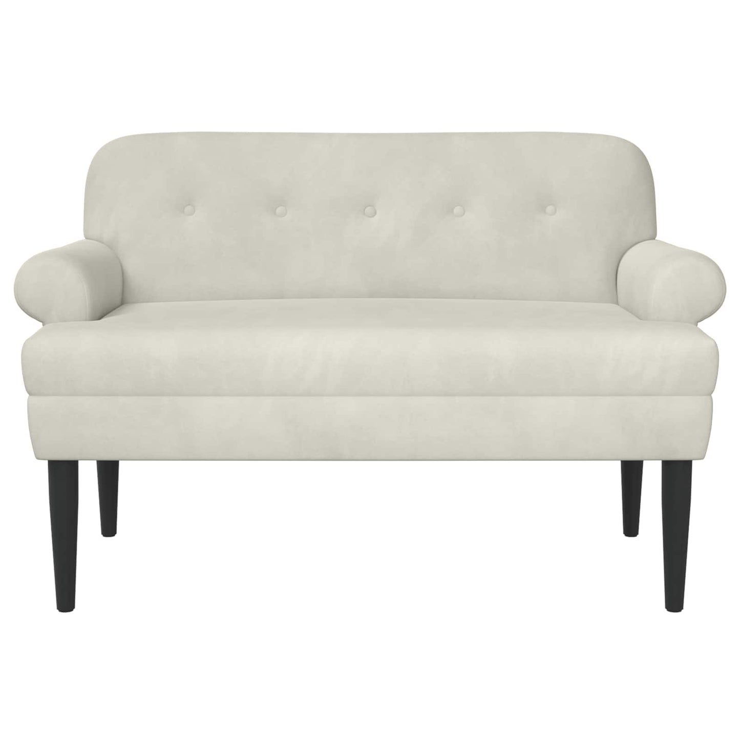 vidaXL Love seat με κουμπιά Κρεμ 120 x 66 x 78 εκ. Βελούδο