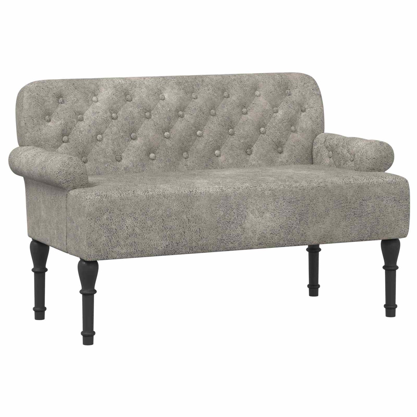 vidaXL Love seat με κουμπιά Ανοιχτό γκρι 120 x 65 x 78 εκ