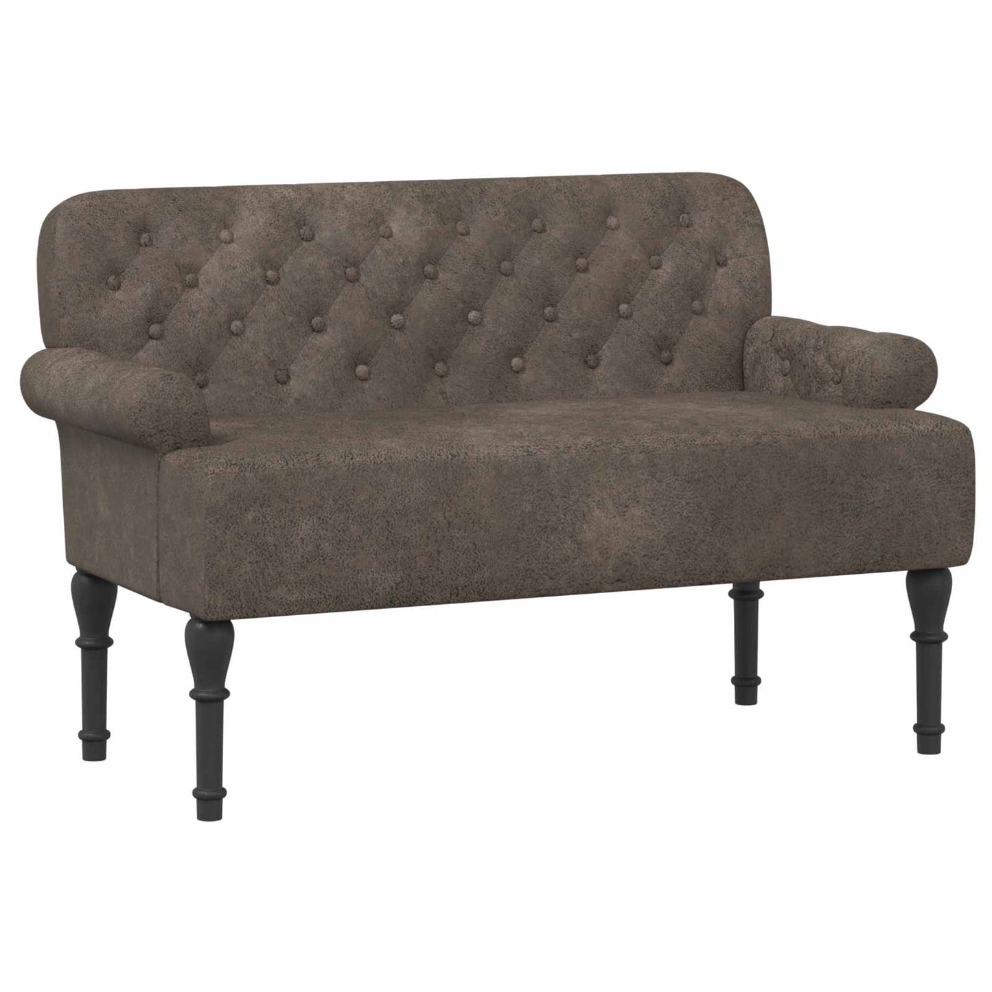 vidaXL Love seat με κουμπιά Σκούρο Γκρι 120 x 65 x 78 εκ