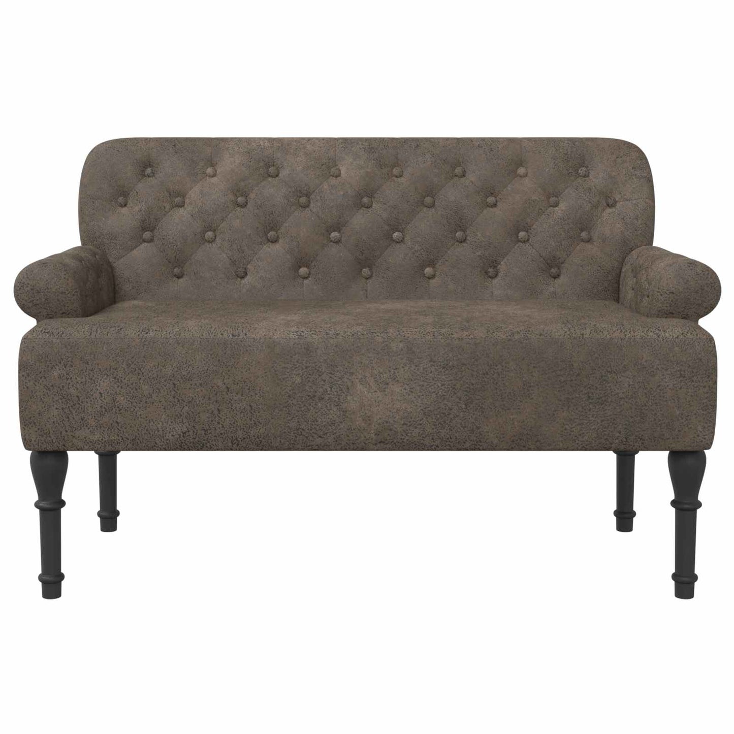 vidaXL Love seat με κουμπιά Σκούρο Γκρι 120 x 65 x 78 εκ