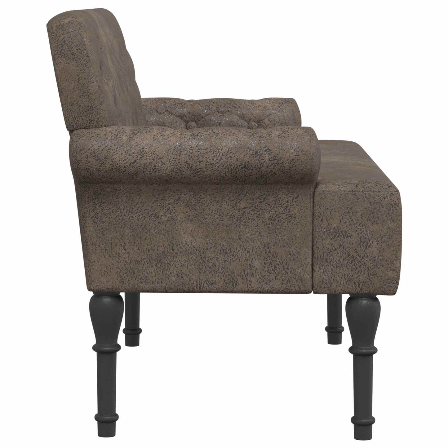 vidaXL Love seat με κουμπιά Σκούρο Γκρι 120 x 65 x 78 εκ