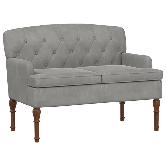vidaXL Love seat με κουμπιά Ανοιχτό γκρι 111 x 65 x 79 εκ Βελούδο