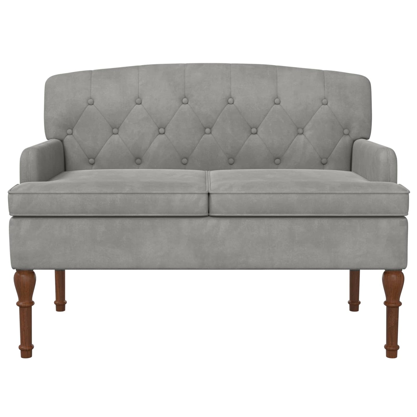 vidaXL Love seat με κουμπιά Ανοιχτό γκρι 111 x 65 x 79 εκ Βελούδο