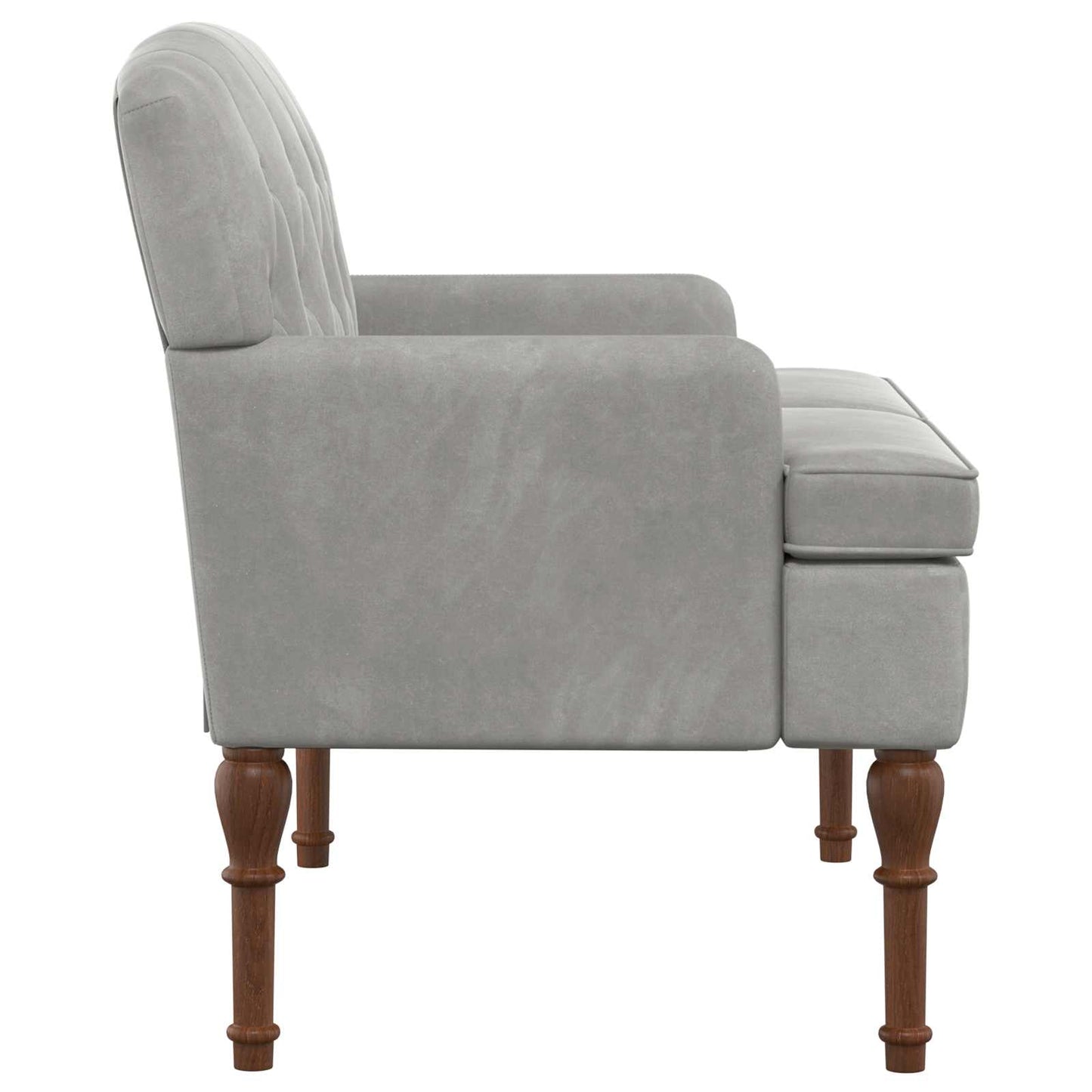 vidaXL Love seat με κουμπιά Ανοιχτό γκρι 111 x 65 x 79 εκ Βελούδο