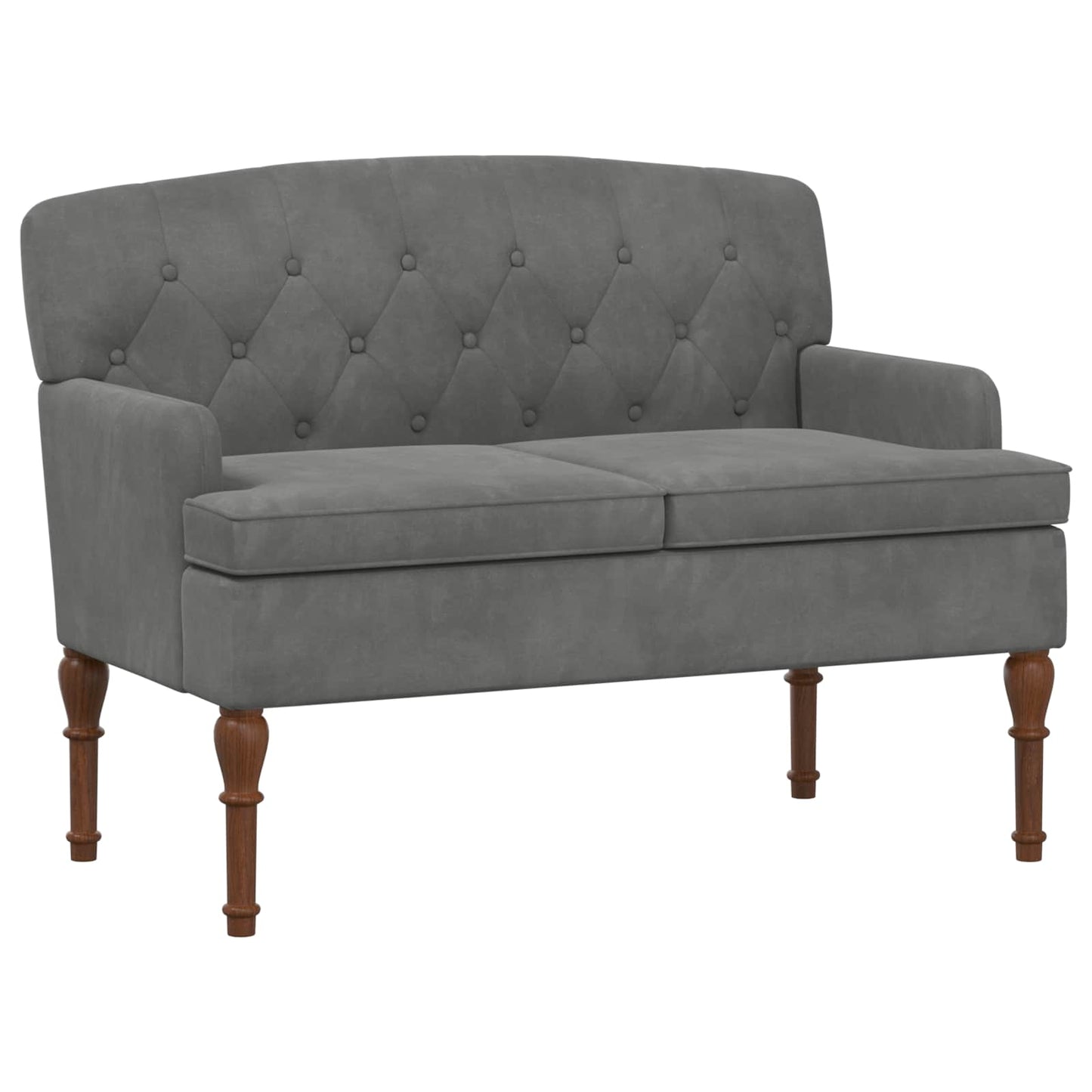 vidaXL Love seat με κουμπιά Σκούρο Γκρι 111 x 65 x 79 εκ Βελούδο