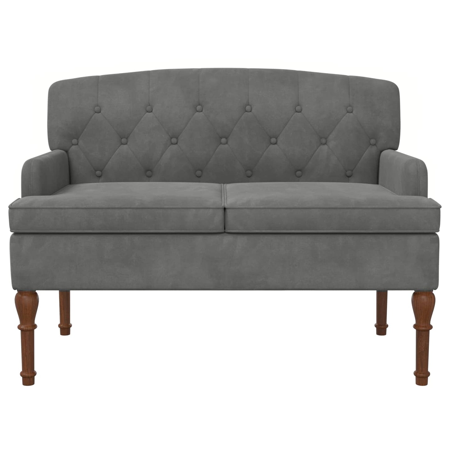 vidaXL Love seat με κουμπιά Σκούρο Γκρι 111 x 65 x 79 εκ Βελούδο