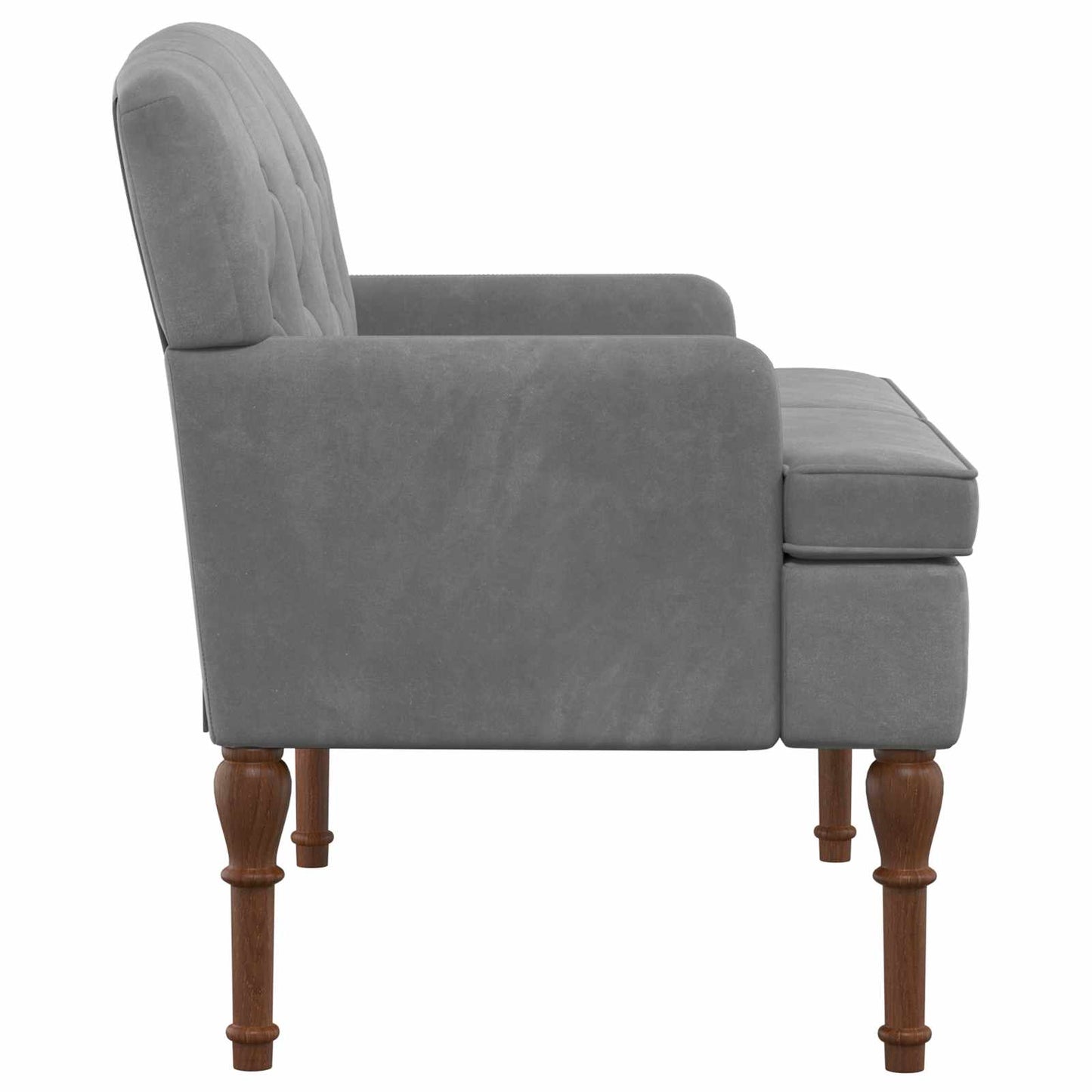 vidaXL Love seat με κουμπιά Σκούρο Γκρι 111 x 65 x 79 εκ Βελούδο