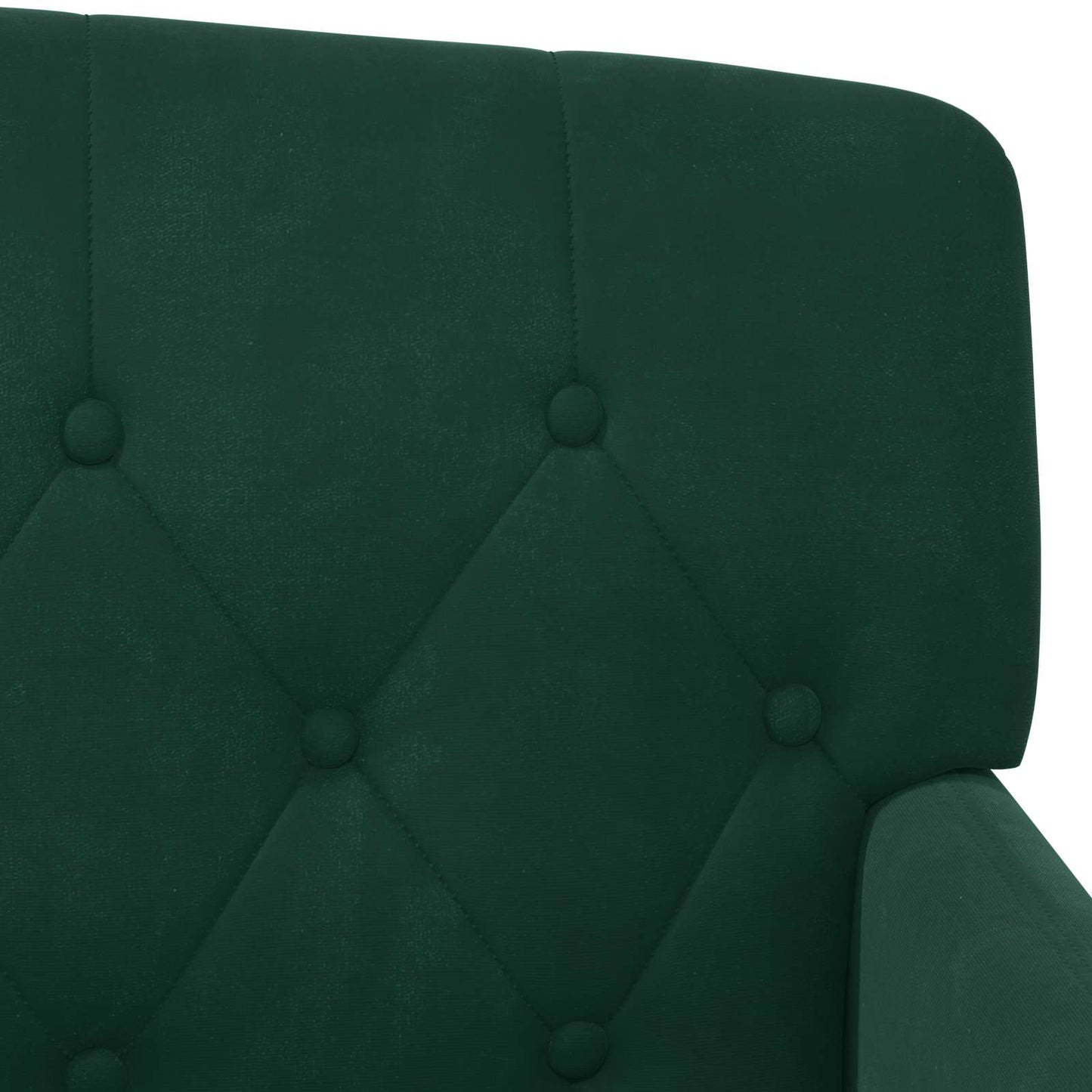 vidaXL Love seat με κουμπιά Σκούρο Πράσινο 111 x 65 x 79 εκ Βελούδο