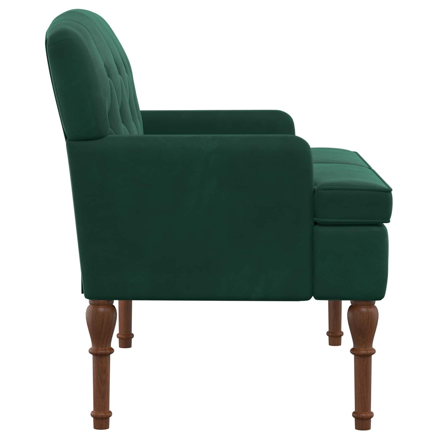 vidaXL Love seat με κουμπιά Σκούρο Πράσινο 111 x 65 x 79 εκ Βελούδο