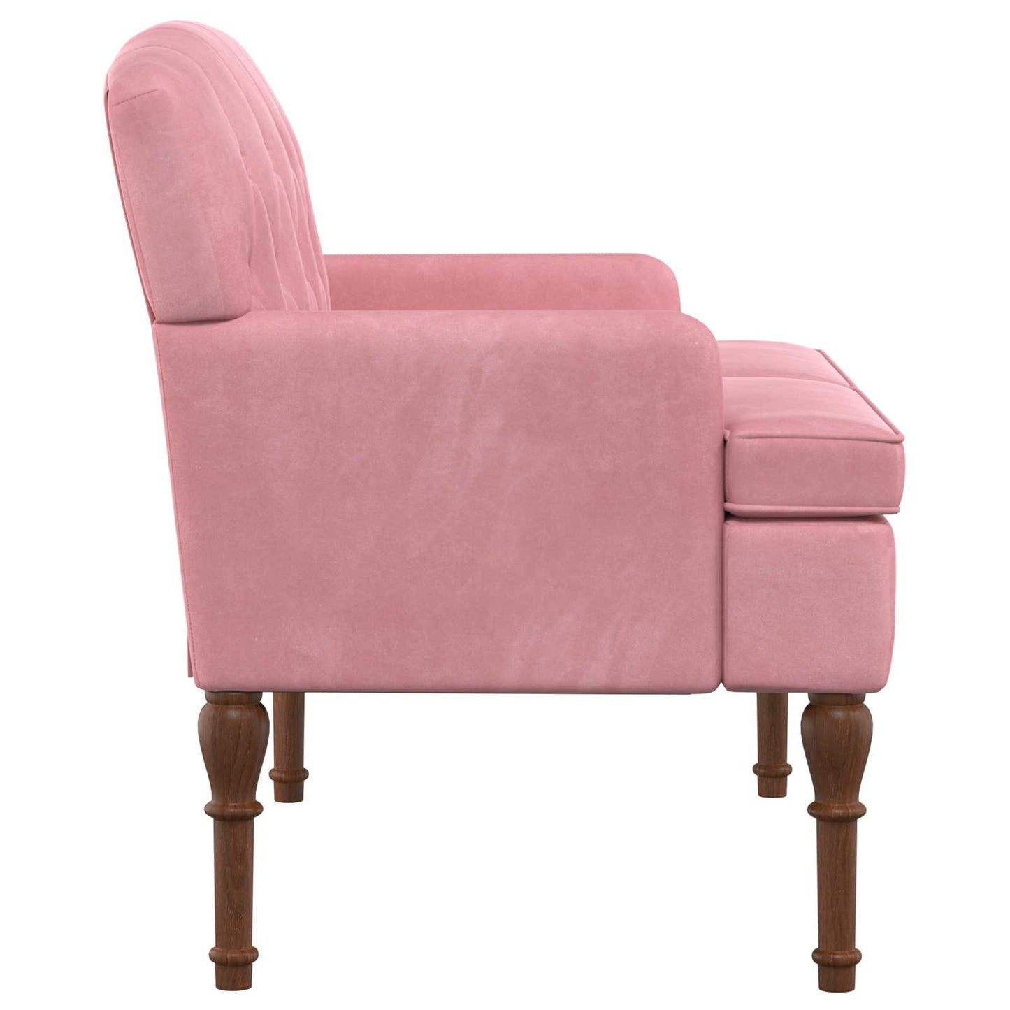 vidaXL Love seat με κουμπιά Ροζ 111 x 65 x 79 εκ Βελούδο