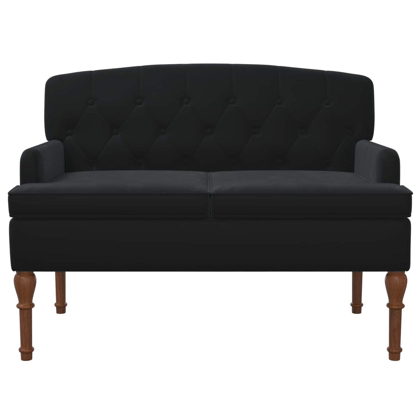 vidaXL Love seat με κουμπιά Μαύρο 111 x 65 x 79 εκ Βελούδο