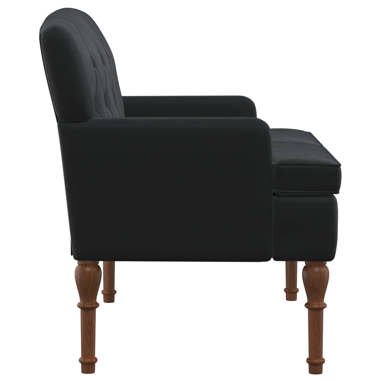 vidaXL Love seat με κουμπιά Μαύρο 111 x 65 x 79 εκ Βελούδο