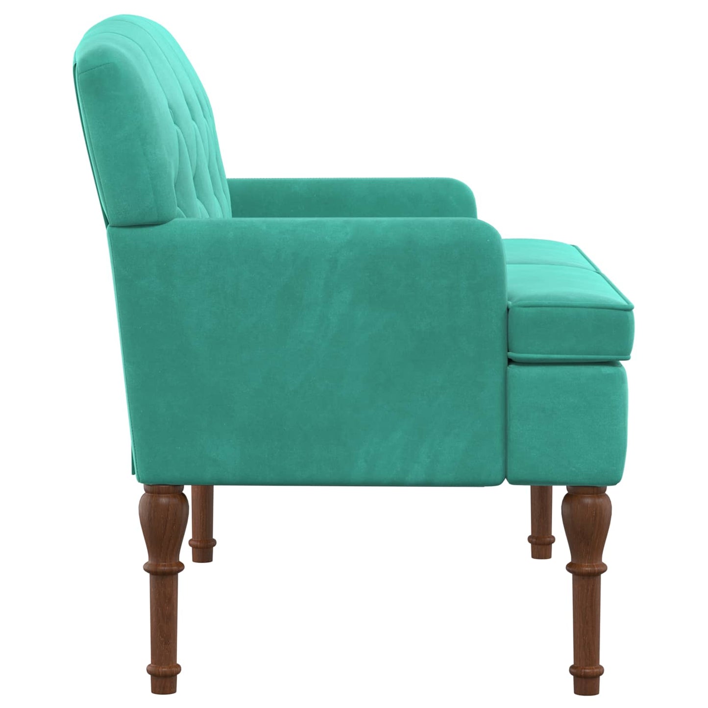 vidaXL Love seat με κουμπιά Τιρκουάζ 111 x 65 x 79 εκ Βελούδο