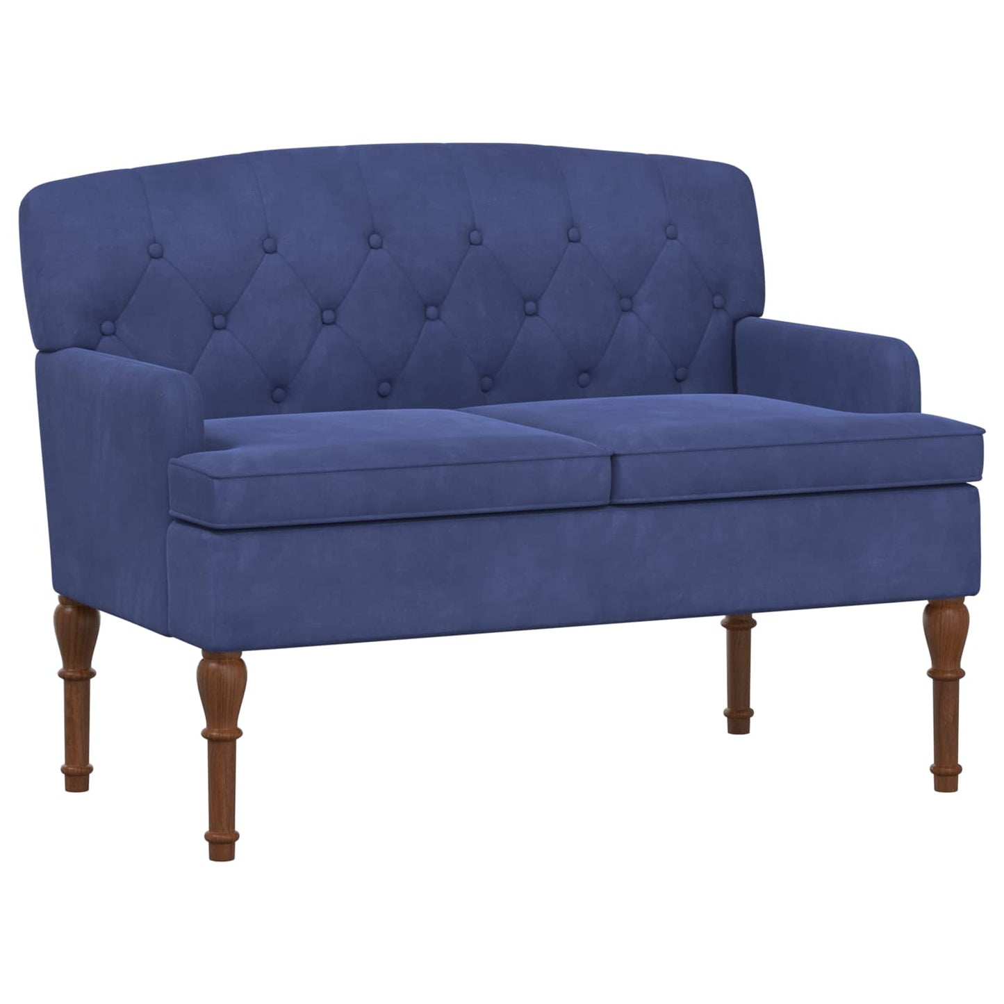 vidaXL Love seat με κουμπιά Μπλε Αστυνομίας 111 x 65 x 79 εκ Βελούδο