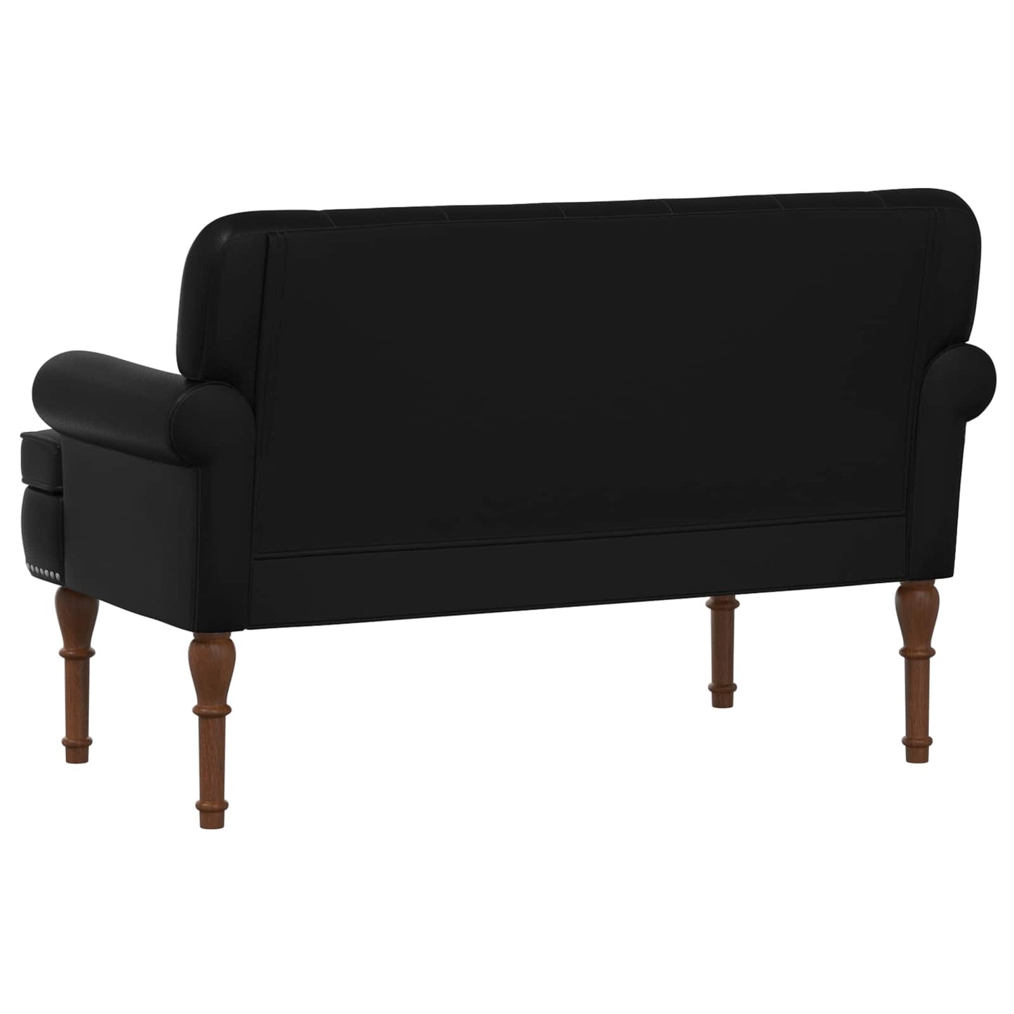 vidaXL Love seat με κουμπιά Μαύρο 120 x 65 x 77 εκ Τεχνητό Δέρμα