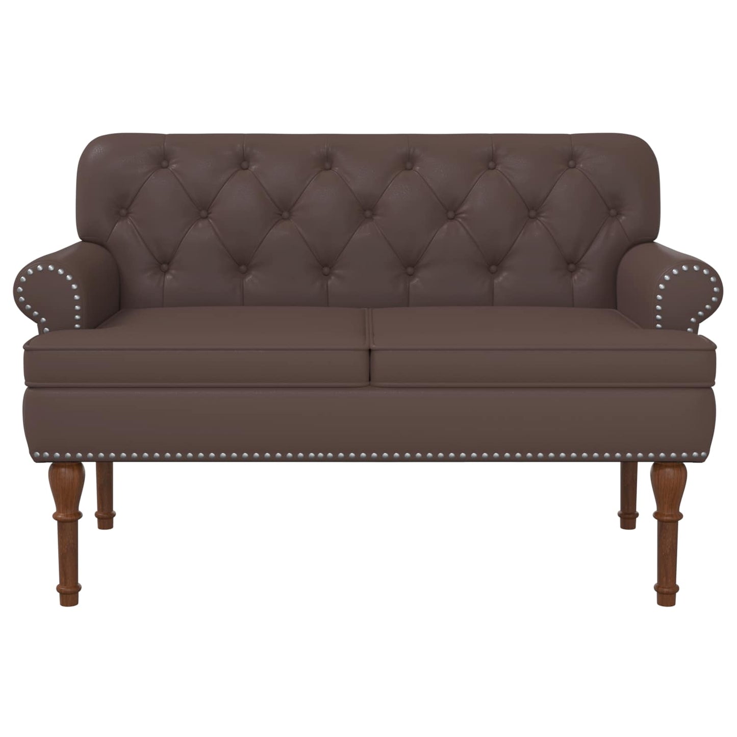 vidaXL Love seat με κουμπιά Καφέ 120 x 65 x 77 εκ Τεχνητό Δέρμα
