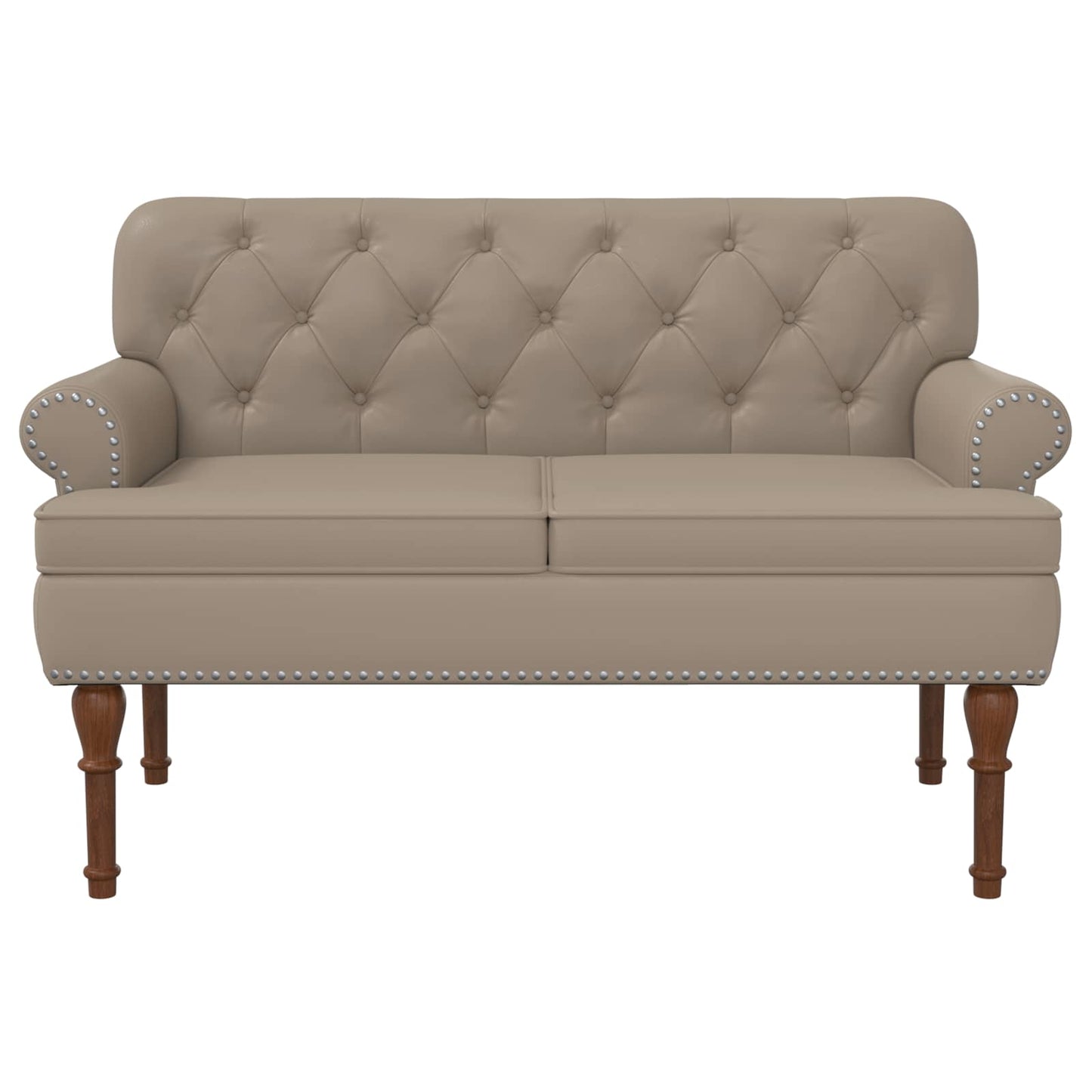 vidaXL Love seat με κουμπιά Καπουτσίνο 120 x 65 x 77 εκ Τεχνητό Δέρμα