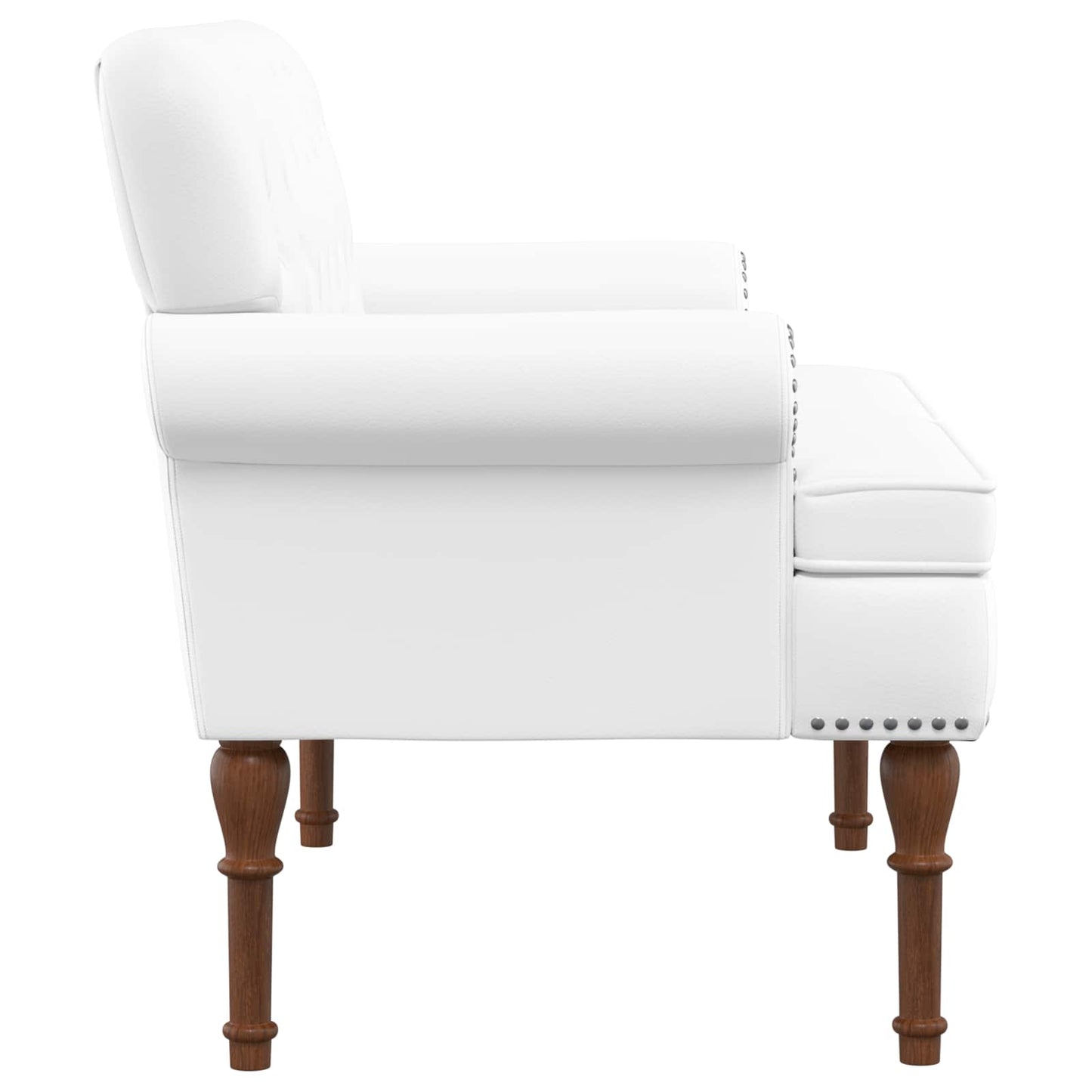 vidaXL Love seat με κουμπιά Λευκό 120 x 65 x 77 εκ Τεχνητό Δέρμα