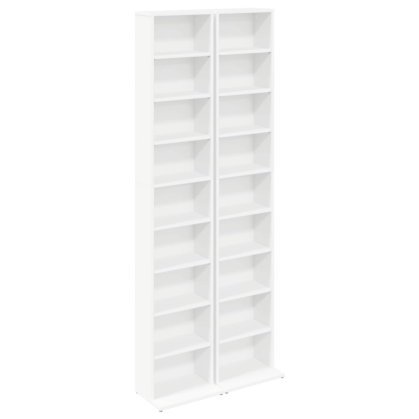 vidaXL Ντουλάπα CD 2 τμχ. Λευκό 33 x 23,5 x 175 εκ. Επεξεργασμένο Ξύλο