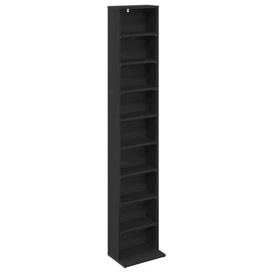 vidaXL Ντουλάπα CD Μαύρη Δρυς 33 x 23,5 x 175 εκ. Επεξεργασμένο Ξύλο