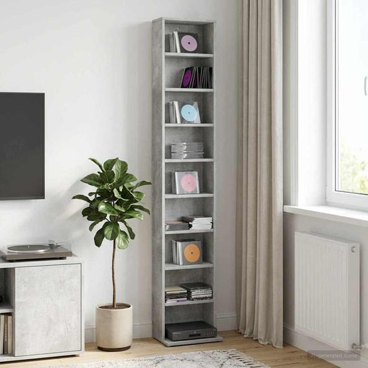 vidaXL Ντουλάπα CD Γκρι Σκυροδέματος 33 x 23,5 x 175 εκ.