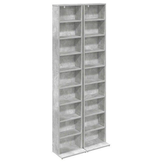 vidaXL Ντουλάπα CD 2 τμχ. Γκρι Σκυροδέματος 33 x 23,5 x 175 εκ.