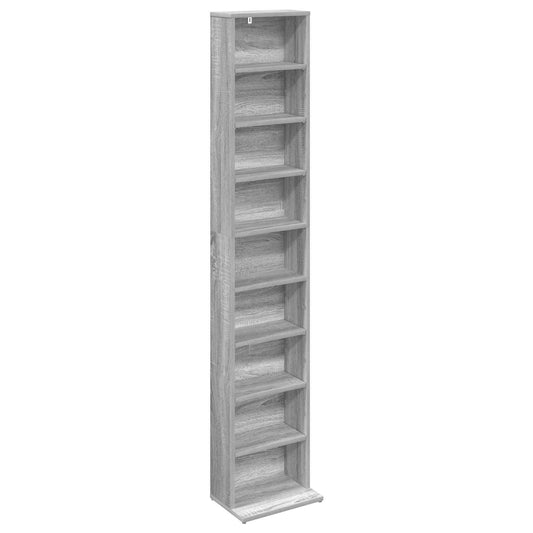 vidaXL Ντουλάπα CD Γκρι Sonoma 33 x 23,5 x 175 εκ. Επεξεργασμένο Ξύλο