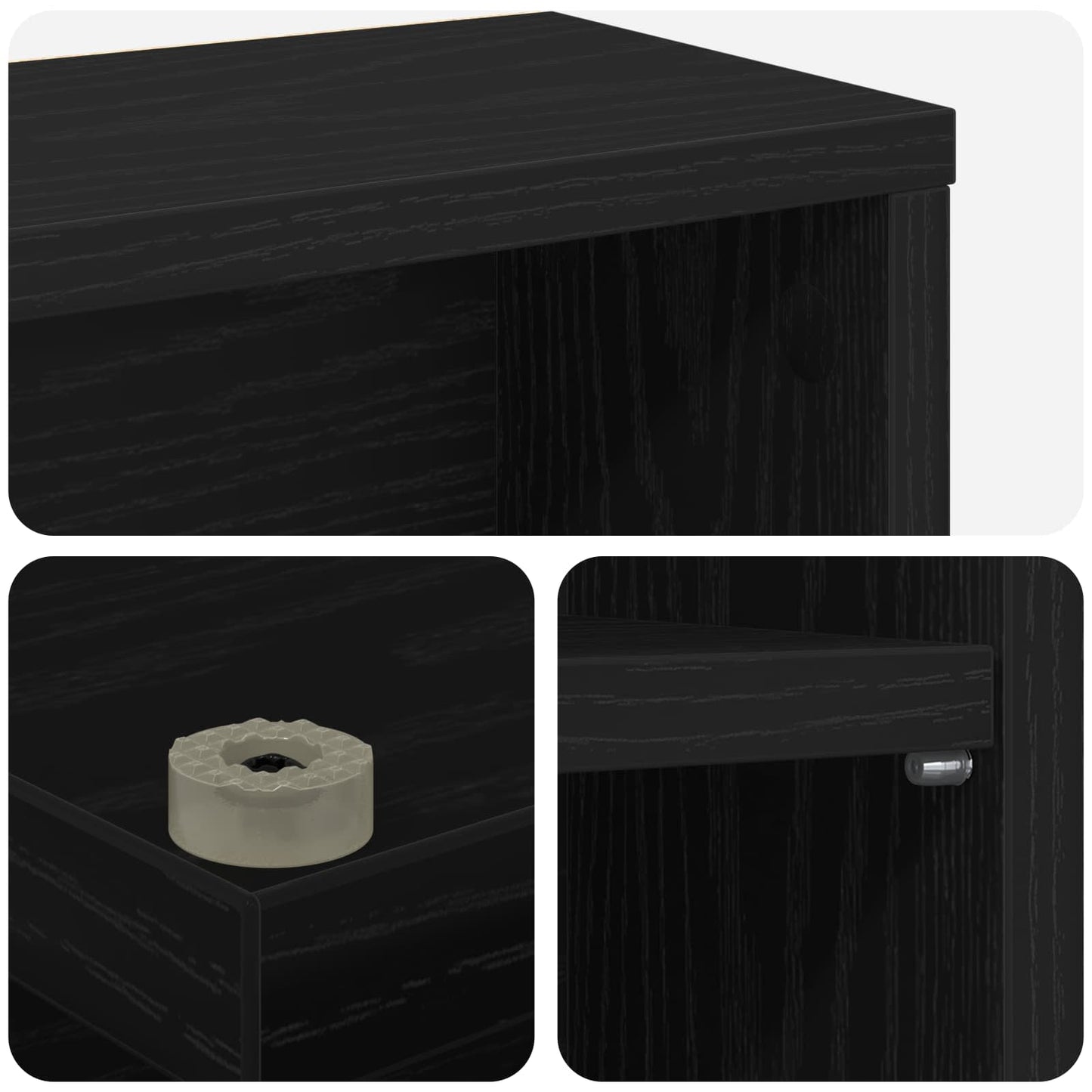 vidaXL Ντουλάπα CD Μαύρη Δρυς 65 x 23,5 x 175 εκ. Επεξεργασμένο Ξύλο