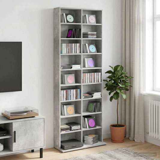 vidaXL Ντουλάπα CD Γκρι Σκυροδέματος 65 x 23,5 x 175 εκ.