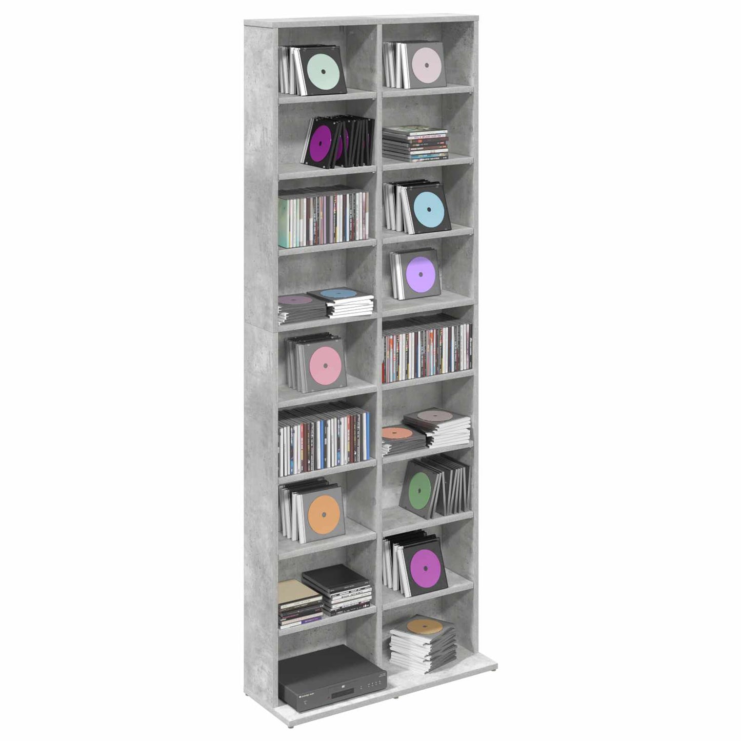 vidaXL Ντουλάπα CD Γκρι Σκυροδέματος 65 x 23,5 x 175 εκ.