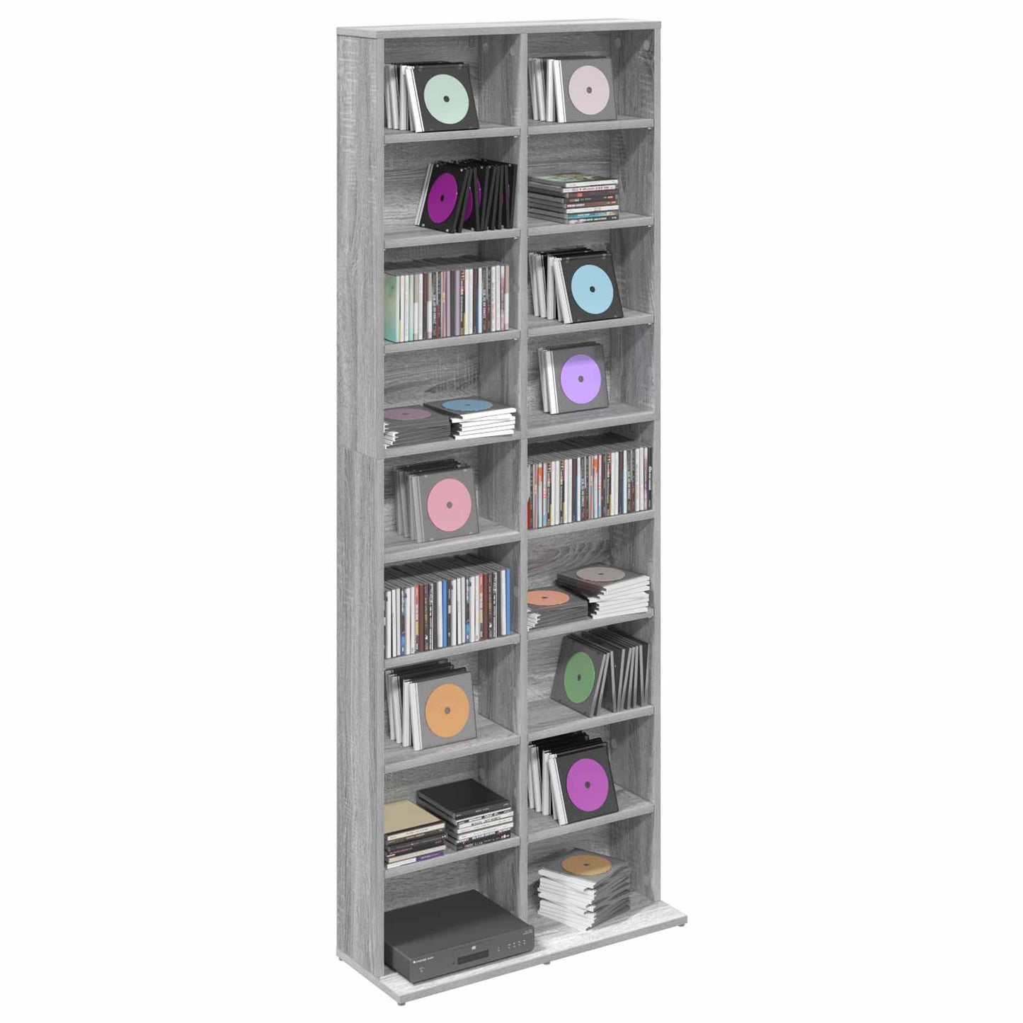 vidaXL Ντουλάπα CD Γκρι Sonoma 65 x 23,5 x 175 εκ. Επεξεργασμένο Ξύλο