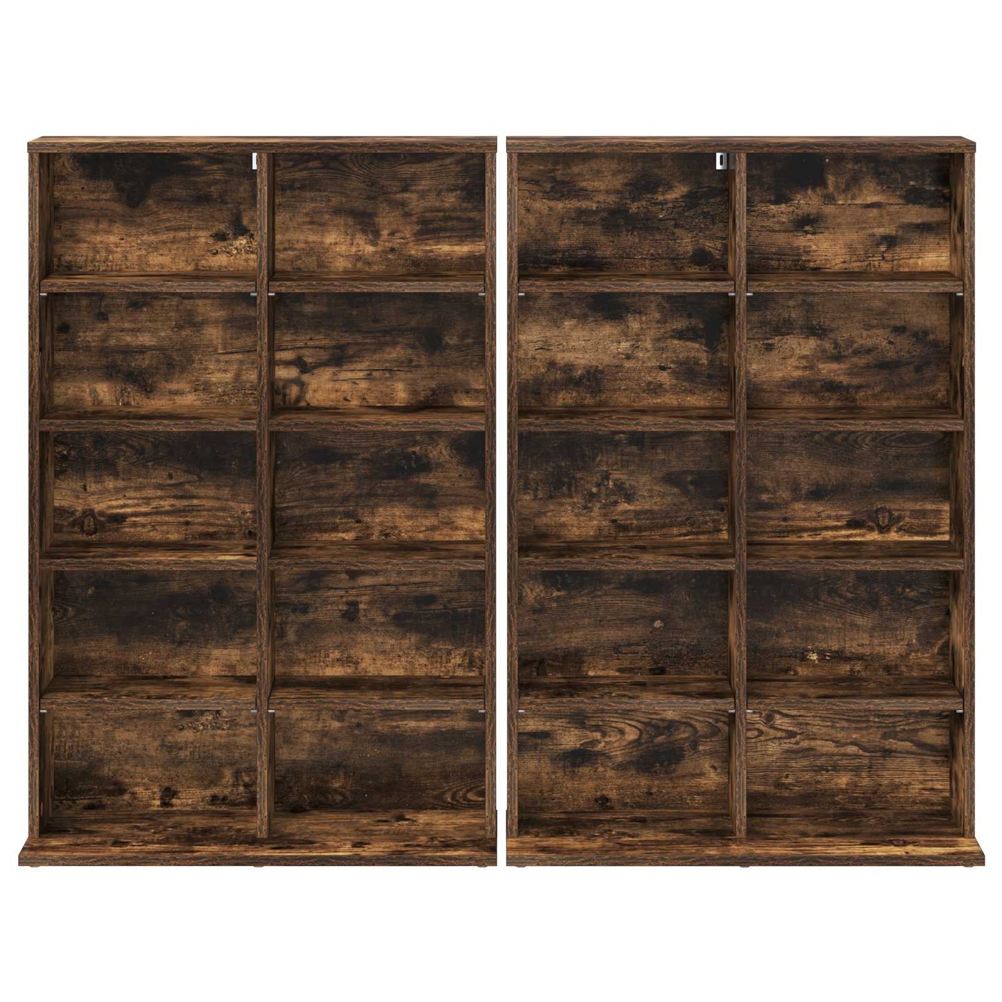 vidaXL Ντουλάπα CD 2 τμχ. Καπνισμένο Ξύλο Δρυός 65 x 23,5 x 97,5 εκ.