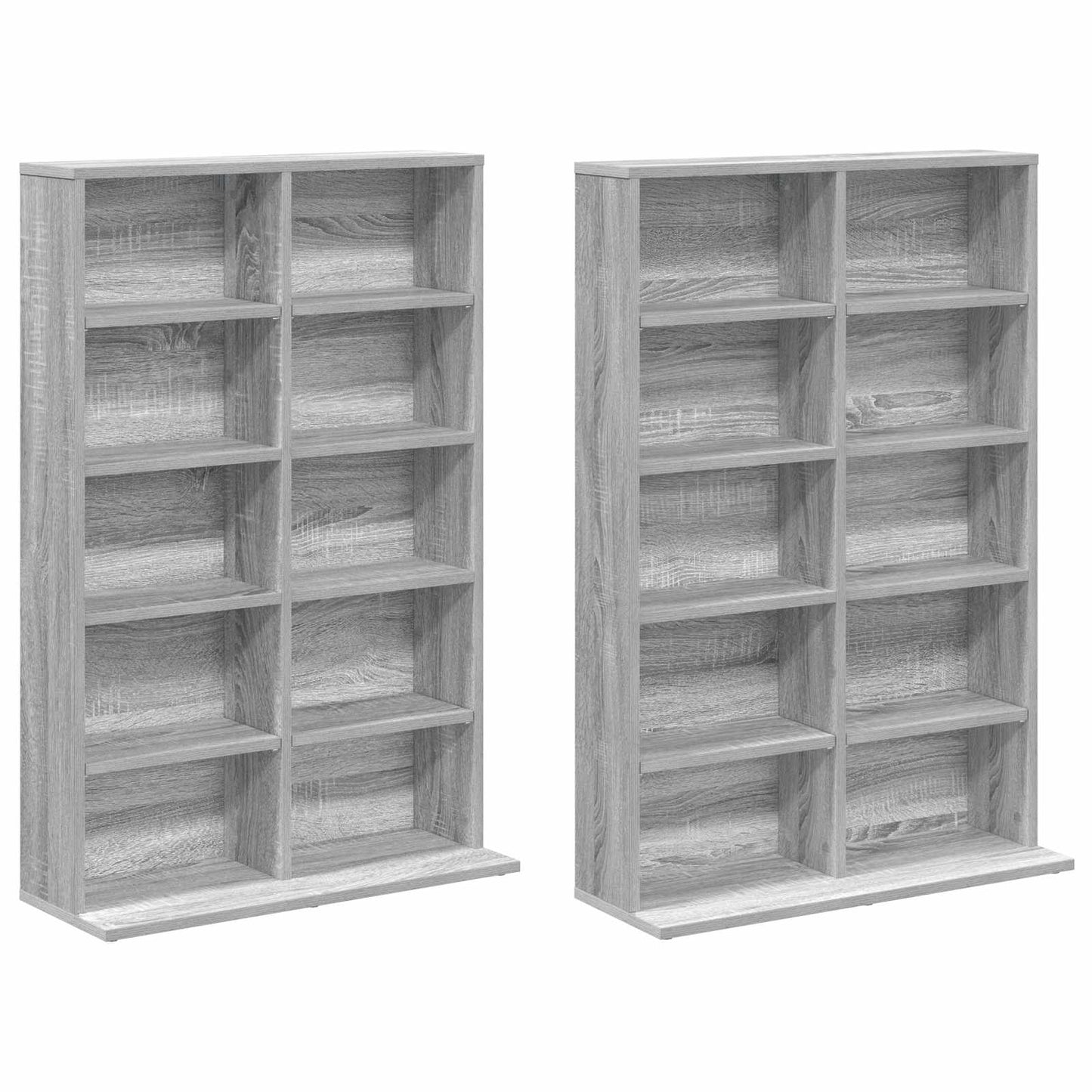 vidaXL Ντουλάπα CD 2 τμχ. Γκρι Sonoma 65 x 23,5 x 97,5 εκ.