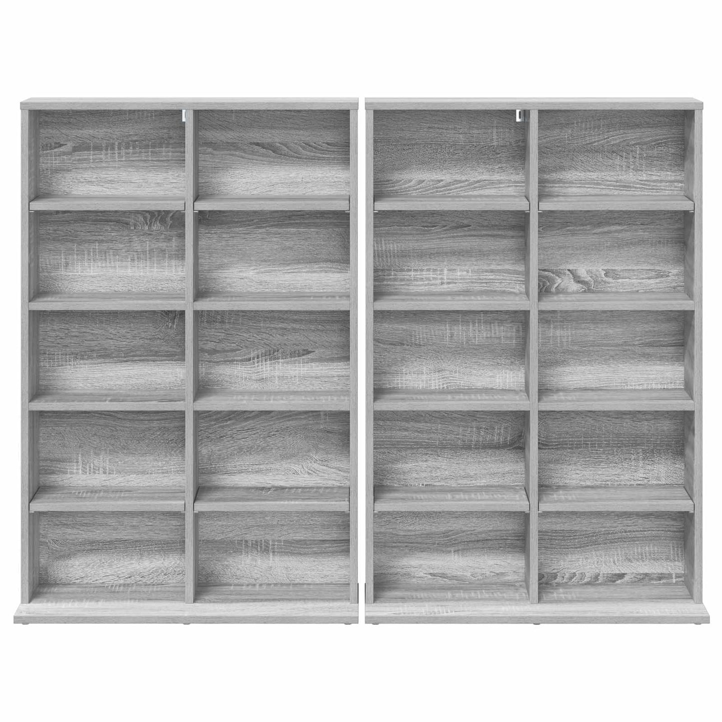 vidaXL Ντουλάπα CD 2 τμχ. Γκρι Sonoma 65 x 23,5 x 97,5 εκ.