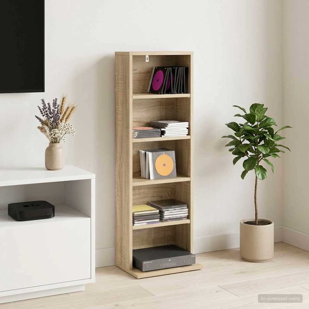 vidaXL Ντουλάπα CD Sonoma Δρυς 33 x 23,5 x 97,5 εκ. Επεξεργασμένο Ξύλο