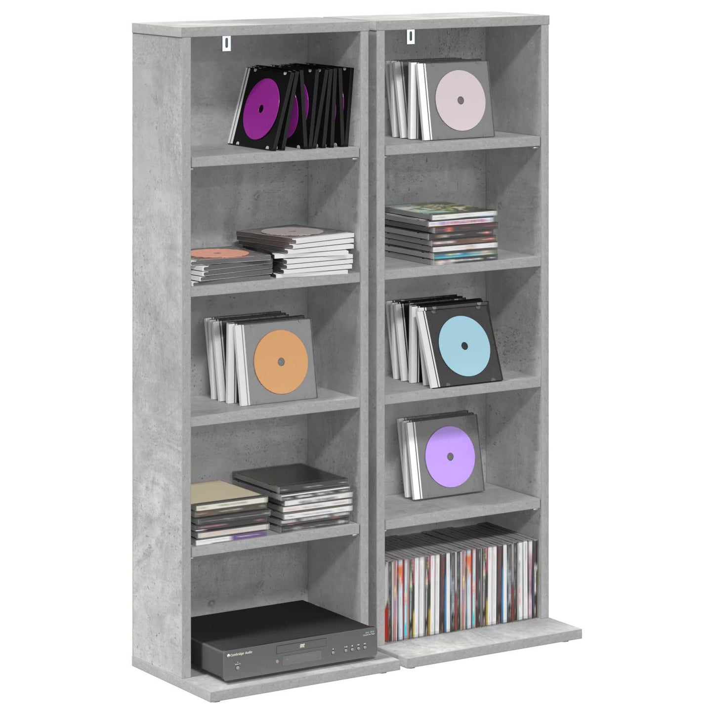 vidaXL Ντουλάπα CD 2 τμχ. Γκρι Σκυροδέματος 33 x 23,5 x 97,5 εκ.