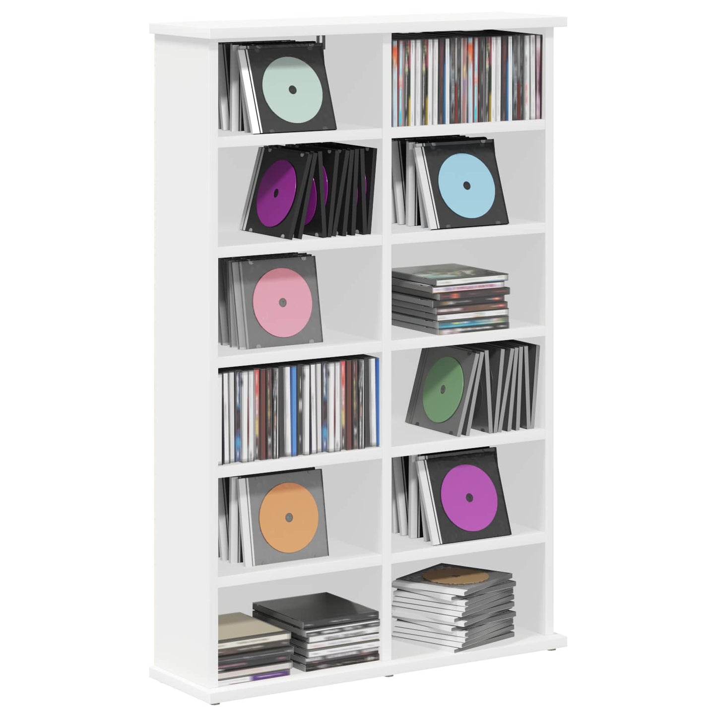 vidaXL Ντουλάπα CD Λευκό 60 x 17 x 92 εκ. Επεξεργασμένο Ξύλο