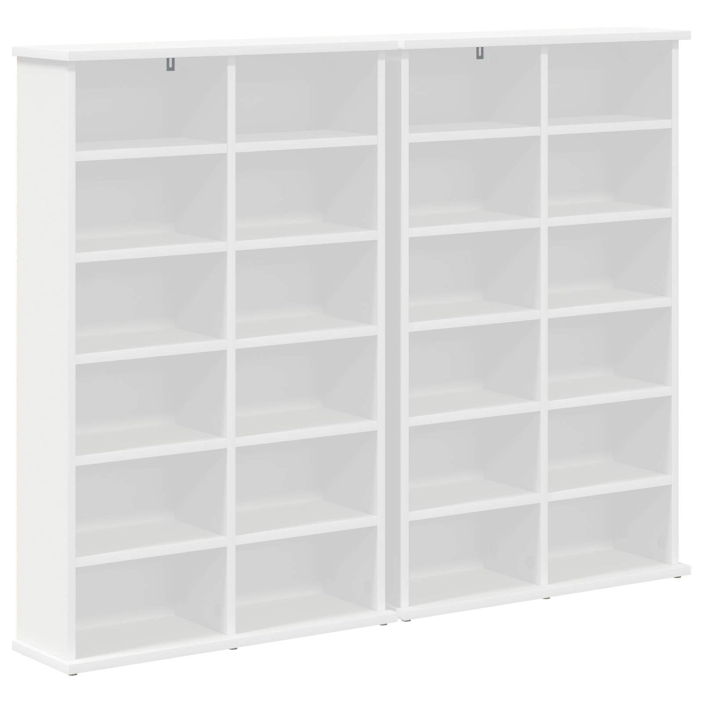 vidaXL Ντουλάπα CD 2 τμχ. Λευκό 60 x 17 x 92 εκ. Επεξεργασμένο Ξύλο