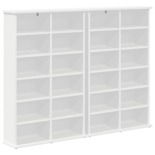 vidaXL Ντουλάπα CD 2 τμχ. Λευκό 60 x 17 x 92 εκ. Επεξεργασμένο Ξύλο