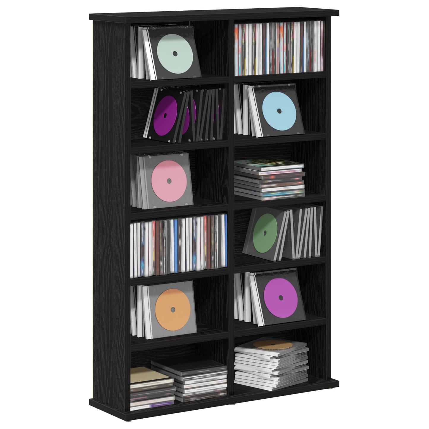 vidaXL Ντουλάπα CD Μαύρη Δρυς 60 x 17 x 92 εκ. Επεξεργασμένο Ξύλο