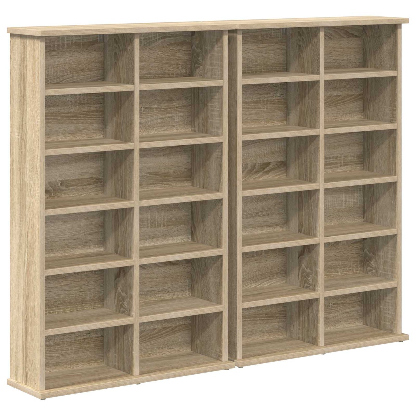 vidaXL Ντουλάπα CD 2 τμχ. Sonoma Δρυς 60 x 17 x 92 εκ.