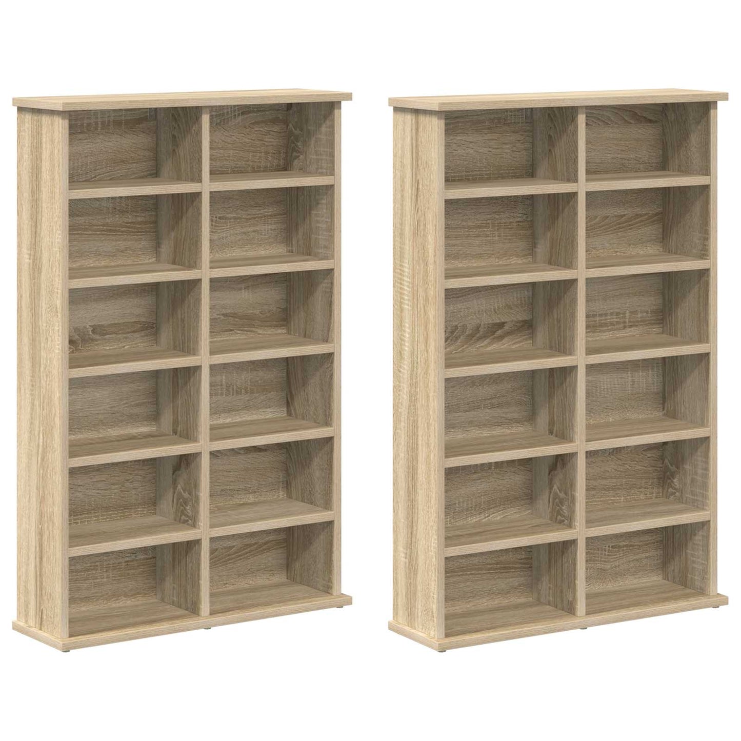 vidaXL Ντουλάπα CD 2 τμχ. Sonoma Δρυς 60 x 17 x 92 εκ.