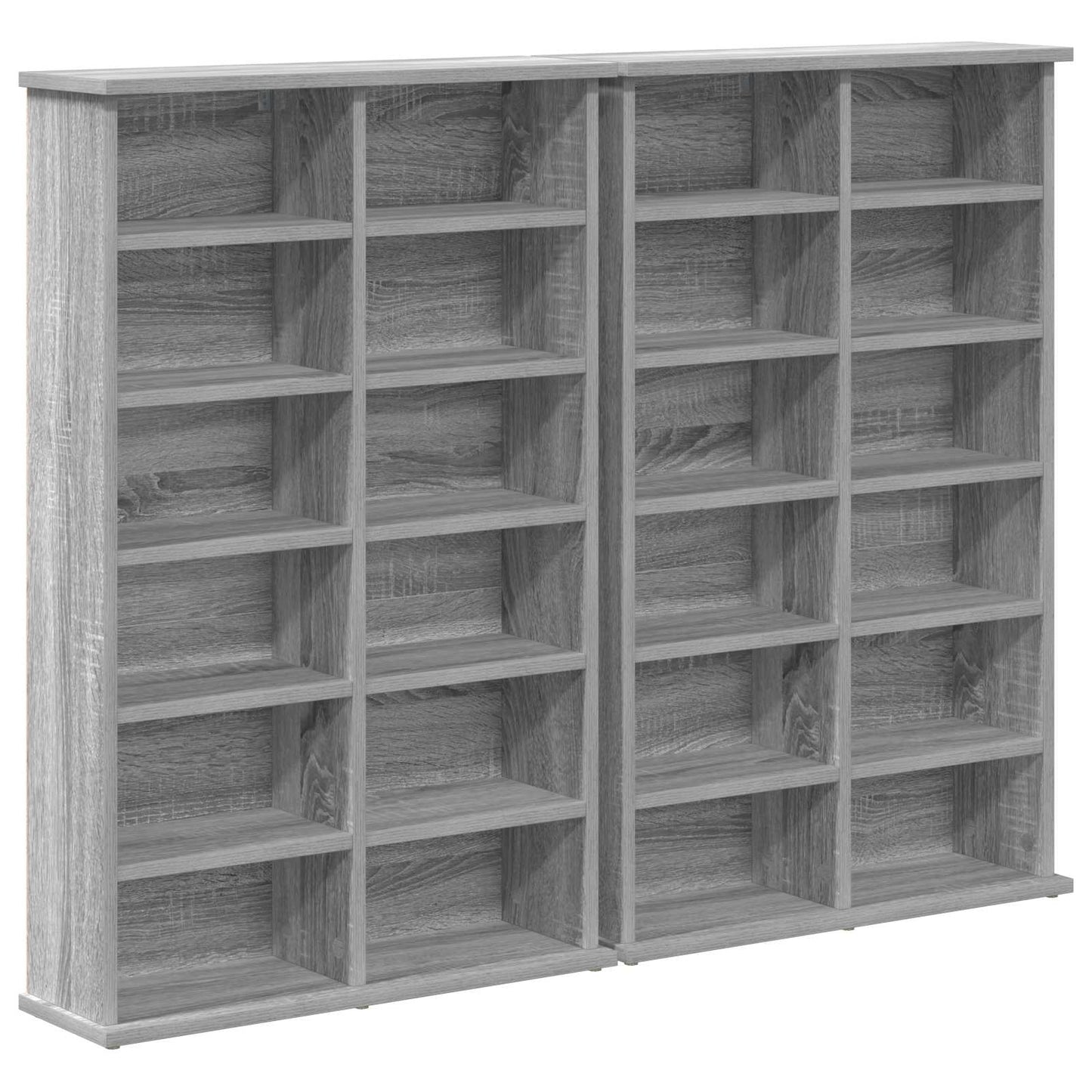vidaXL Ντουλάπα CD 2 τμχ. Γκρι Sonoma 60 x 17 x 92 εκ.