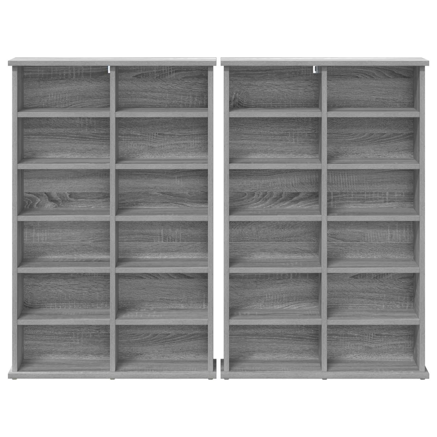 vidaXL Ντουλάπα CD 2 τμχ. Γκρι Sonoma 60 x 17 x 92 εκ.