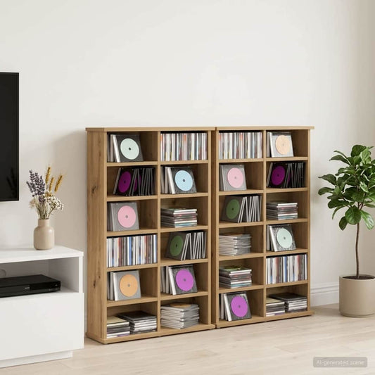 vidaXL Ντουλάπα CD 2 τμχ. Artisan Δρυς 60 x 17 x 92 εκ.