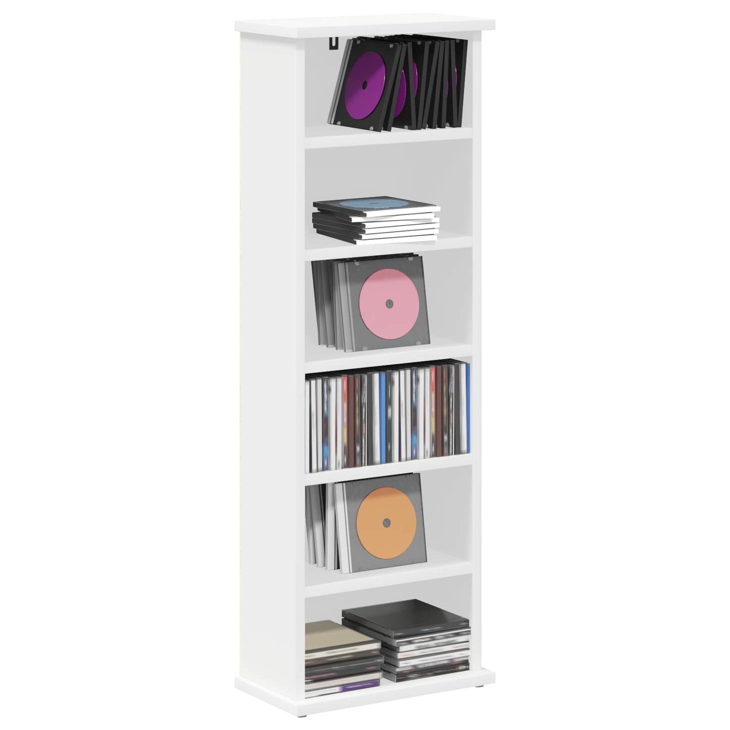 vidaXL Ντουλάπα CD Λευκό 32 x 17 x 92 εκ. Επεξεργασμένο Ξύλο