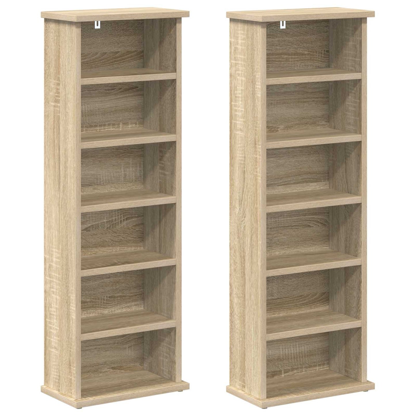 vidaXL Ντουλάπα CD 2 τμχ. Sonoma Δρυς 60 x 17 x 92 εκ.