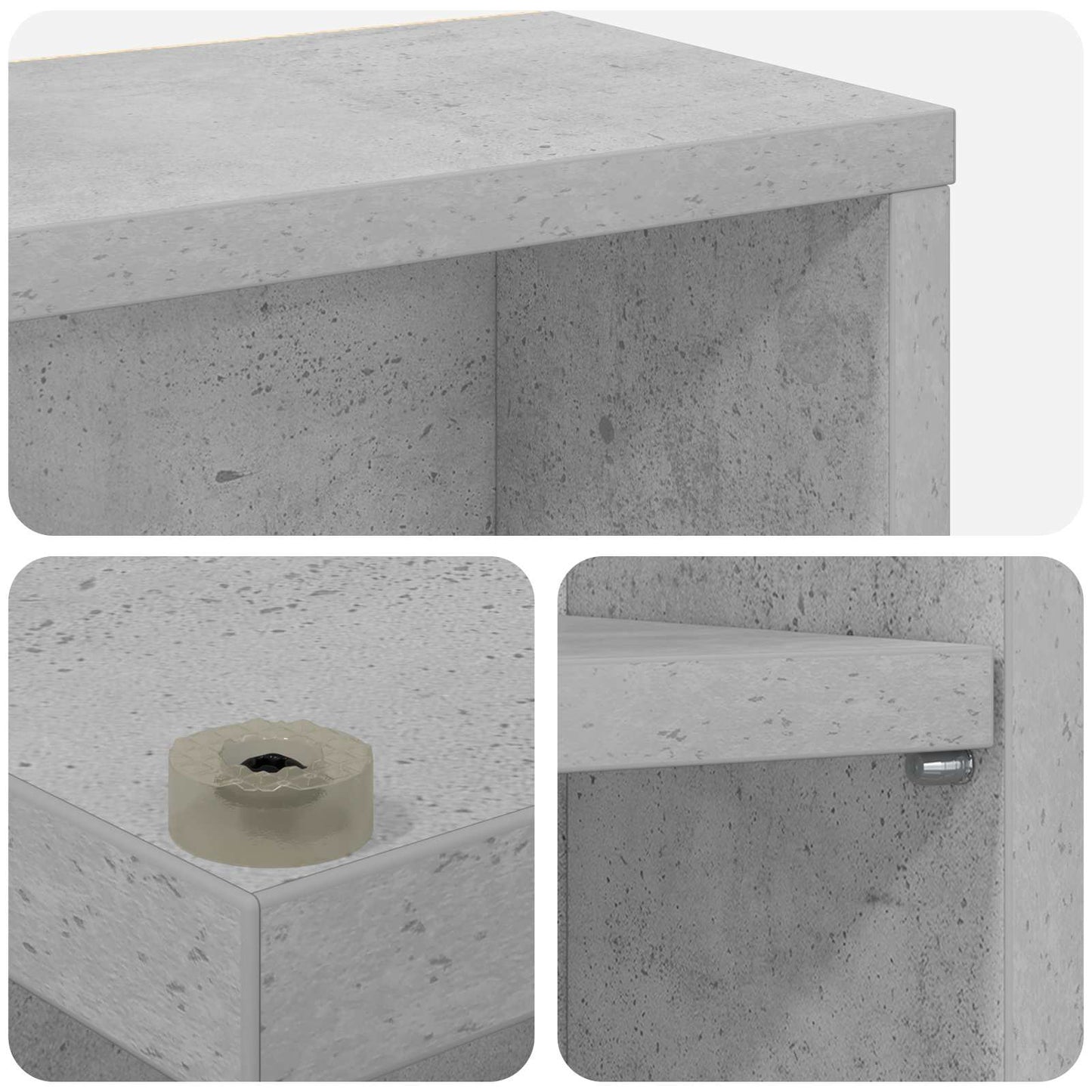 vidaXL Ντουλάπα CD Γκρι Σκυροδέματος 60 x 17 x 92 εκ.