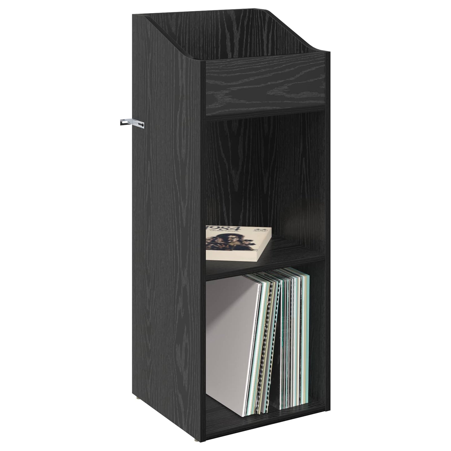 vidaXL Ντουλάπι δίσκων βινυλίου Μαύρη Δρυς 36 x 36 x 95,5 εκ